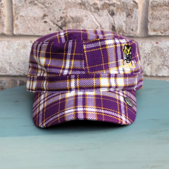 LSU Cadet Hat Purple/Yellow Plaid The Honour Society New - Picture 1 of 7
